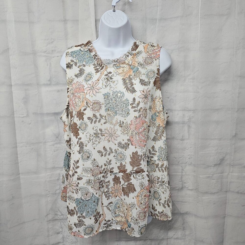 LOFT Pink and White Boxy Blouse
